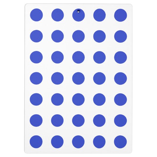 Königlich blaue Polka-Punkte Klemmbrett (Rückseite)
