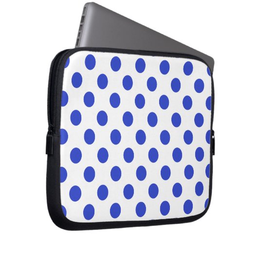 Königlich blaue Polka-Punkte Laptopschutzhülle (Vorne Rechts)