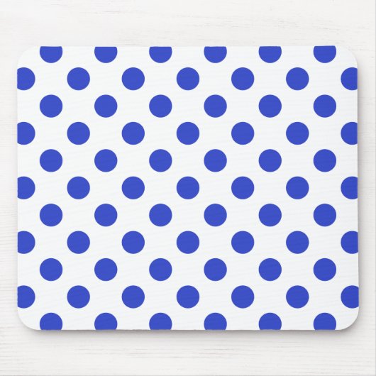 Königlich blaue Polka-Punkte Mousepad (Vorne)