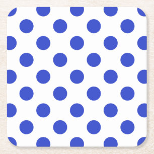 Königlich blaue Polka-Punkte Rechteckiger Pappuntersetzer