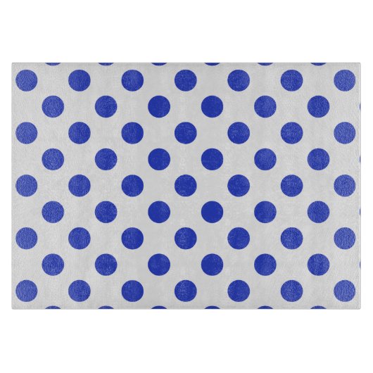 Königlich blaue Polka-Punkte Schneidebrett (Vorderseite)