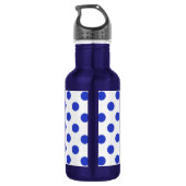 Königlich blaue Polka-Punkte Trinkflasche (Rückseite)