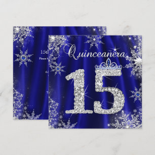 Königlich blaue Quinceanera 15. Elite elegante Geb Einladung