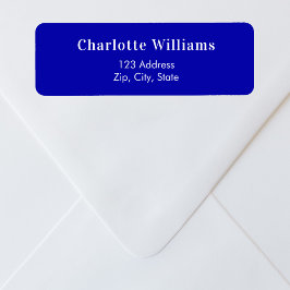 Königlich blaue Rücksendeadresse