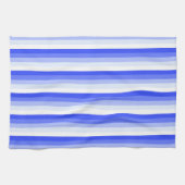 Königlich blaue Schattenstreifen Geschirrtuch (Horizontal)