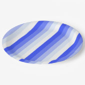Königlich blaue Schattenstreifen Pappteller (Schrägansicht)
