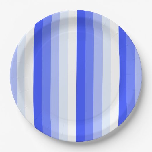 Königlich blaue Schattenstreifen Pappteller (Vorderseite)