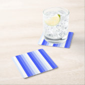 Königlich blaue Schattenstreifen Rechteckiger Pappuntersetzer (Vor Ort)