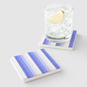 Königlich blaue Schattenstreifen Steinuntersetzer (Seitenansicht)