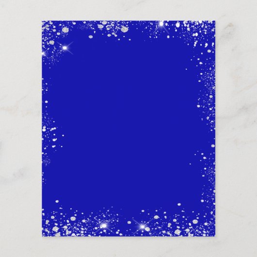 Königlich-blaue Silber-Einladung Flyer (Hinten)