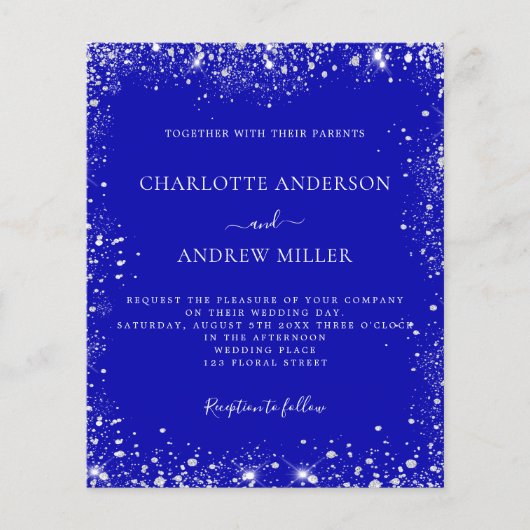 Königlich-blaue Silber-Einladung Flyer (Vorne)