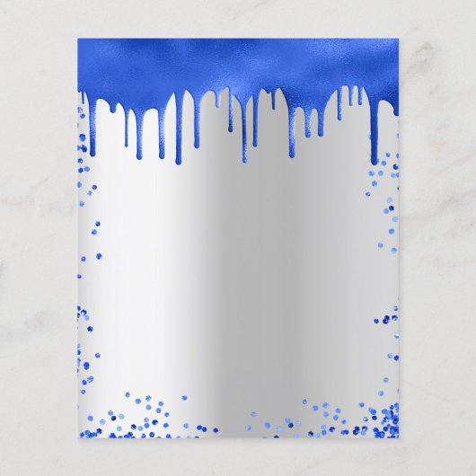 Königlich-blaue Silber-Einladung Flyer (Hinten)