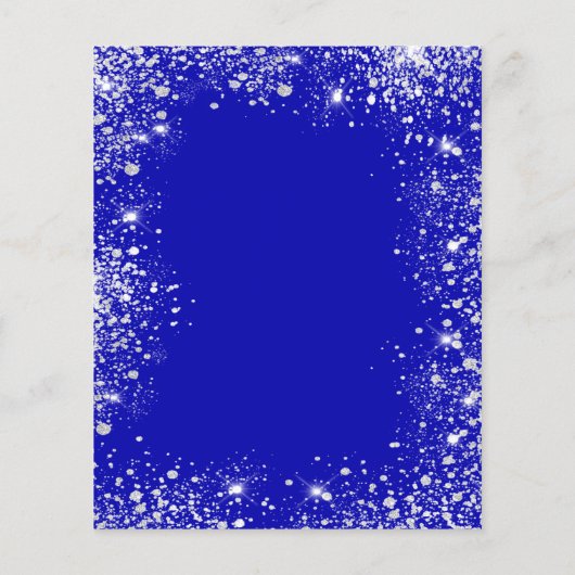 Königlich-blaue Silber-Einladung Flyer (Hinten)