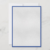 Königlich-blaue Silberbogen-Hochzeit Einladung (Rückseite)
