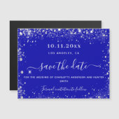 Königlich blaue Silberhochzeit speichert den Datum Magnetkarte (Vorne/Hinten)