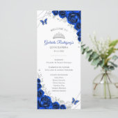 Königlich blaue silberne Quinceanera-Ereignisreihe Programm (Stehend Vorderseite)