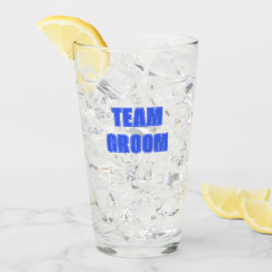 Königlich blaue Team Bräutigam Junggesellenparty Glas