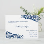 Königlich blaue, traditionelle Junior-Formalitäten Einladung (Stehend Vorderseite)