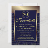 Königlich blaue und goldene Gemusterte Grenze Gebu Einladung (Vorderseite)