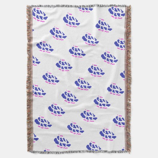 Königlich blaue und rosa Muster Decke (Vorderseite Vertikal)