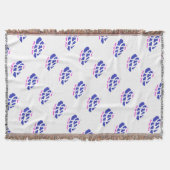 Königlich blaue und rosa Muster Decke (Vorderseite)