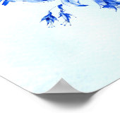 Königlich blaue viktorianische Pfauenhochzeit Poster (Ecke)