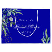 Königlich blaues Eukalyptus-Brautparty Große Geschenktüte (Rückseite)