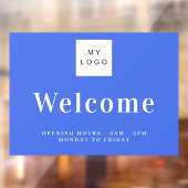 Königlich blaues Firmenlogo Begrüßung Fensteraufkleber (Blatt 2)