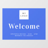 Königlich blaues Firmenlogo Begrüßung Fensteraufkleber (Blatt)