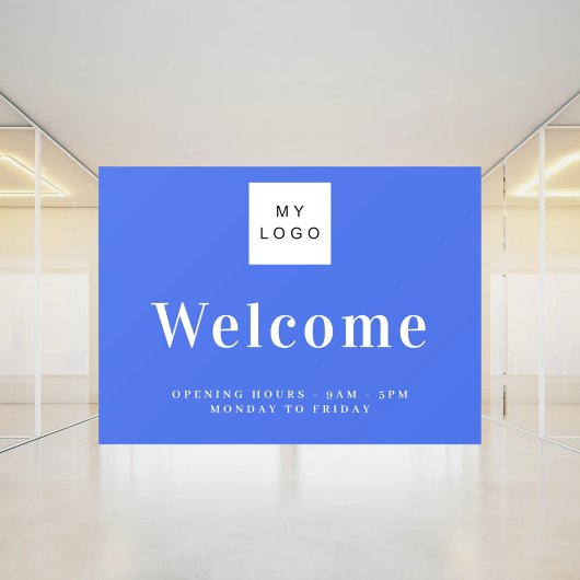 Königlich blaues Firmenlogo Begrüßung Fensteraufkleber