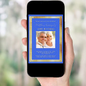 Königlich-blaues Foto Geburtstag Einladung