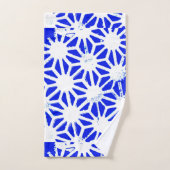 Königlich blaues geometrisches Muster Badhandtuch Set (Handtuch)