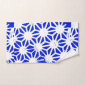 Königlich blaues geometrisches Muster Badhandtuch Set (Handtuch)
