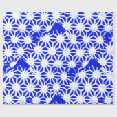 Königlich blaues geometrisches Muster Geschenkpapier (Flach)