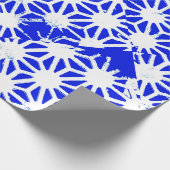Königlich blaues geometrisches Muster Geschenkpapier (Ecke)