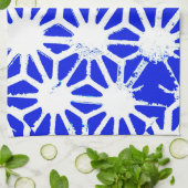 Königlich blaues geometrisches Muster Geschirrtuch (Gefaltet)