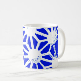 Königlich blaues geometrisches Muster Kaffeetasse