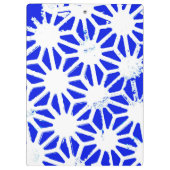 Königlich blaues geometrisches Muster Klemmbrett (Rückseite)