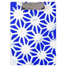 Königlich blaues geometrisches Muster Klemmbrett