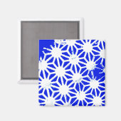 Königlich blaues geometrisches Muster Magnet (Vorderseite/Rückseite)