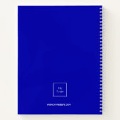 Königlich blaues Monogramm-Firmenlogo Notizblock (Rückseite)