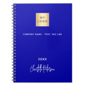 Königlich blaues Monogramm-Firmenlogo Notizblock (Vorderseite)