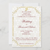 Königlich blaues Pfau Rosa Lotus Indische Hochzeit Einladung (Rückseite)