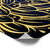 Königlich-Blaues Pfauenlotus Indisches Begrüßungsz Poster (Ecke)