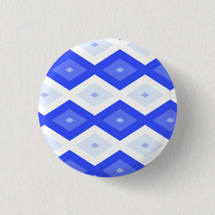 Königlich blaues Rautenmuster Button