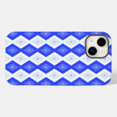 Königlich blaues Rautenmuster Case-Mate iPhone Hülle (Rückseite (Horizontal))