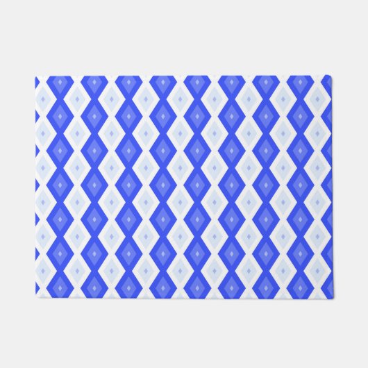 Königlich blaues Rautenmuster Fußmatte (Vorderseite)