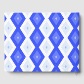 Königlich blaues Rautenmuster Gästebuch (Rückseite)