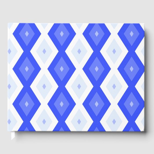 Königlich blaues Rautenmuster Gästebuch (Vorderseite)