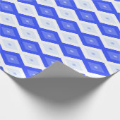 Königlich blaues Rautenmuster Geschenkpapier (Ecke)